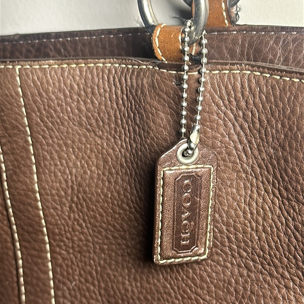 Coach Brown Leather Shoulder Tote - Picture 2 of 13